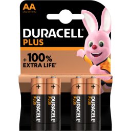 Duracell Plus Alkaline AA batterijen batterij 4 stuks