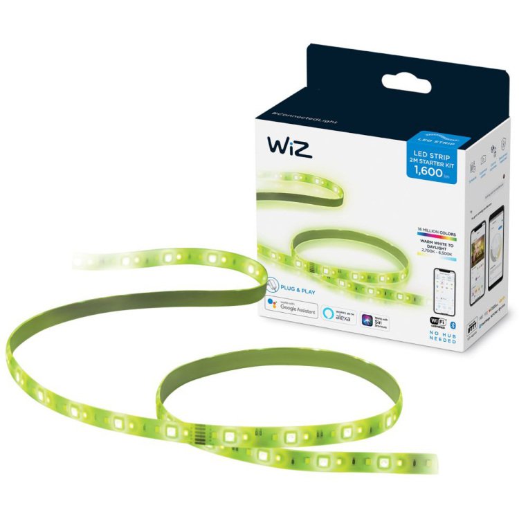WiZ Starterkit LED-strip, 2 meter ledstrip Wifi + Bluetooth protocol